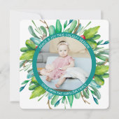 クリスマスパーソナライズされたリース写真 シーズンカード (正面)