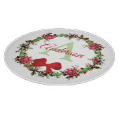 クリスマスパーソナライズされたリース カッティングボード (角)