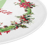 クリスマスパーソナライズされたリース カッティングボード (角)