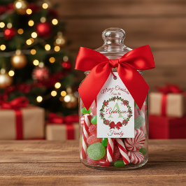 クリスマスパーソナライズされたリース ギフトタグ