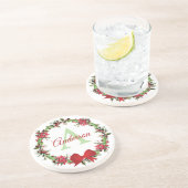 クリスマスパーソナライズされたリース コースター (側面)