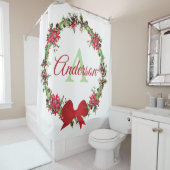 クリスマスパーソナライズされたリース シャワーカーテン (インサイチュ)