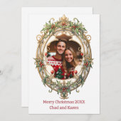 クリスマスパーソナライズされたリース シーズンカード (正面/裏面)