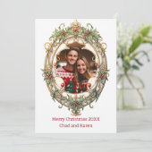 クリスマスパーソナライズされたリース シーズンカード (スタンド正面)