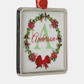 クリスマスパーソナライズされたリース メタルオーナメント (右)