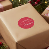 クリスマスパーソナライズされたレッド家族 ラウンドシール