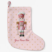 クリスマスパーソナライズされた休日くるみ割り スモールクリスマスストッキング (正面)