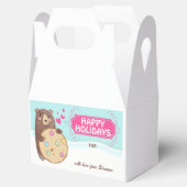 クリスマスパーソナライズされた休暇ベアークッキーの治療 フェイバーボックス (オープン)