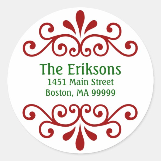 クリスマスパーソナライズされた住所 シール (正面)