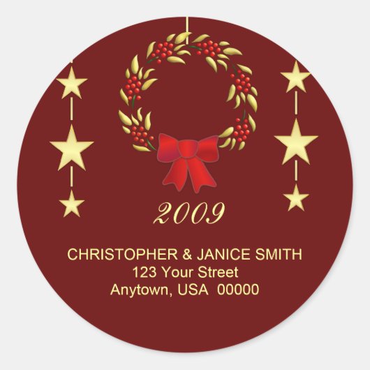 クリスマスパーソナライズされた住所 シール (正面)