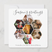 クリスマスパーソナライズされた六角フォト シーズンカード (正面)