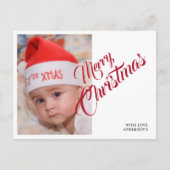 クリスマスパーソナライズされた写真はがき ポストカード (正面)