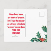 クリスマスパーソナライズされた写真クラシック北欧 インビテーションポストカード (裏面)