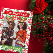 クリスマスパーソナライズされた写真クラシック北欧 インビテーションポストカード