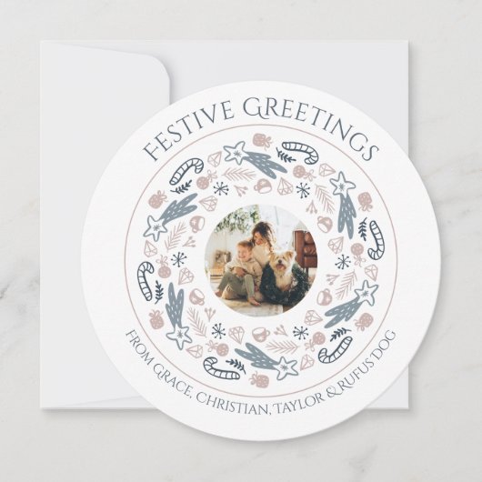 クリスマスパーソナライズされた写真テンプレート休日 シーズンカード (正面)