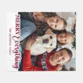 クリスマスパーソナライズされた写真メリーすべて フリースブランケット (正面(横))