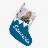 クリスマスパーソナライズされた写真 スモールクリスマスストッキング (正面 (吊り時))