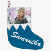 クリスマスパーソナライズされた写真 スモールクリスマスストッキング (正面)