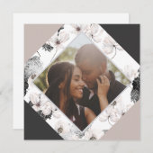 クリスマスパーソナライズされた冬の花写真 シーズンカード (正面/裏面)