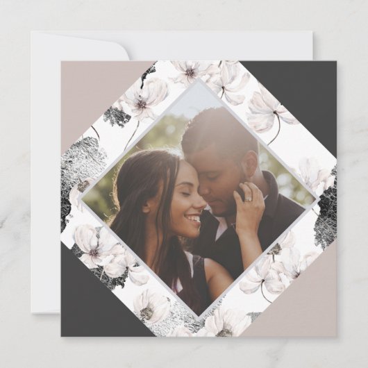 クリスマスパーソナライズされた冬の花写真 シーズンカード (正面)