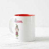 クリスマスパーソナライズされた名前をカスタムするコーヒー ツートーンマグカップ (正面左)