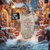 クリスマスパーソナライズされた妊娠のお知らせ ベビーボディスーツ