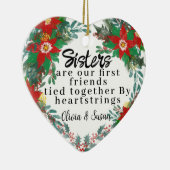 クリスマスパーソナライズされた姉妹の贈り物 セラミックオーナメント (右)