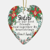 クリスマスパーソナライズされた姉妹の贈り物 セラミックオーナメント (左)