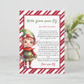 クリスマスパーソナライズされた小妖精や小人からの手紙 招待状 (スタンド正面)