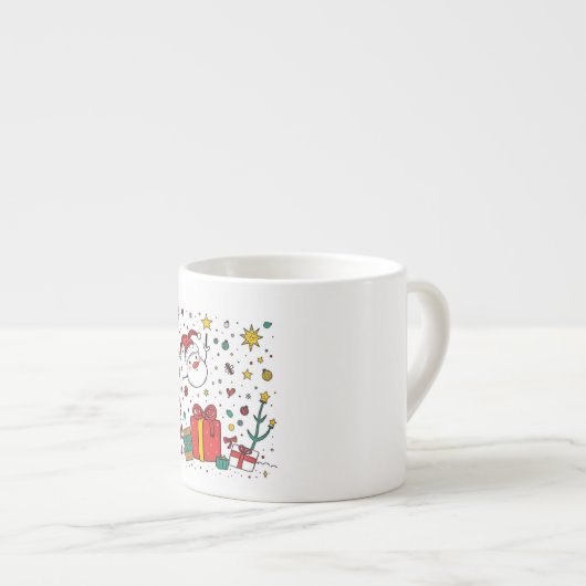 クリスマスパーソナライズされた式のマグカップ エスプレッソカップ (正面右)