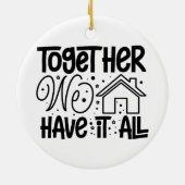 クリスマスパーソナライズされた引用文付き家族の写真 セラミックオーナメント (裏面)