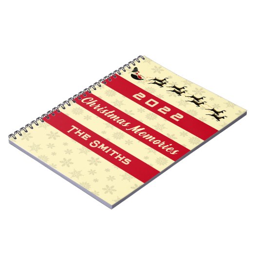 クリスマスパーソナライズされた思い出の家族 ノートブック (左側)
