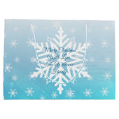 クリスマスパーソナライズされた抱き枕、ブルースノーフレーク ラージペーパーバッグ (裏面)