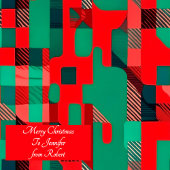 クリスマスパーソナライズされた抽象芸術に関するメモダンッセージ ラッピングペーパー