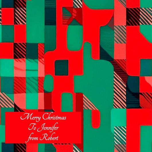 クリスマスパーソナライズされた抽象芸術に関するメモダンッセージ ラッピングペーパー