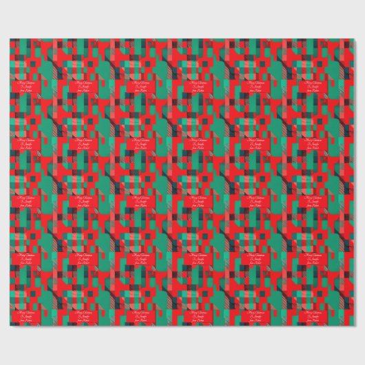 クリスマスパーソナライズされた抽象芸術に関するメモダンッセージ ラッピングペーパー (フラット)