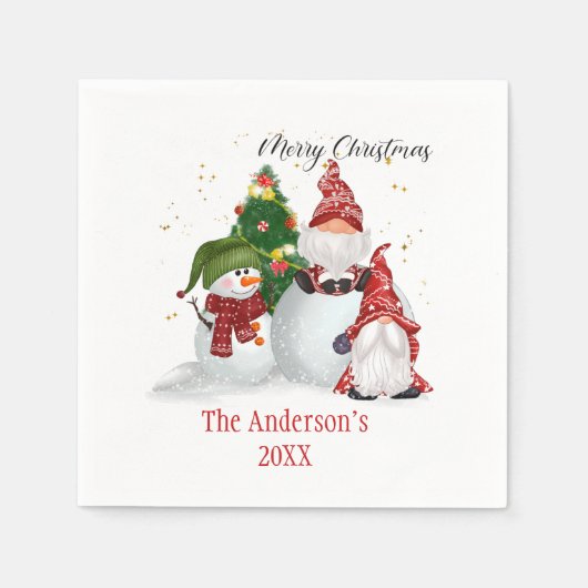クリスマスパーソナライズされた格言クリスマスナプキンス スタンダードカクテルナプキン (正面)