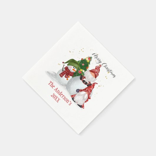 クリスマスパーソナライズされた格言クリスマスナプキンス スタンダードカクテルナプキン (角)