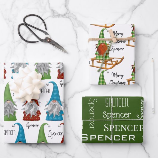 クリスマスパーソナライズされた格言 ラッピングペーパーシート (正面)
