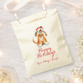 クリスマスパーソナライズされた歌う犬の抱き枕 フェイバーバッグ (クリップ留めされた状態)