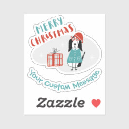 クリスマスパーソナライズされた犬 シール