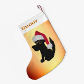 クリスマスパーソナライズされた犬 スモールクリスマスストッキング (裏面 (吊り時))