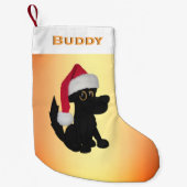 クリスマスパーソナライズされた犬 スモールクリスマスストッキング (正面)