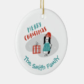 クリスマスパーソナライズされた犬 セラミックオーナメント (右)