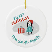 クリスマスパーソナライズされた犬 セラミックオーナメント (裏面)