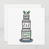 クリスマスパーソナライズされた結婚式招待状 招待状 (正面/裏面)