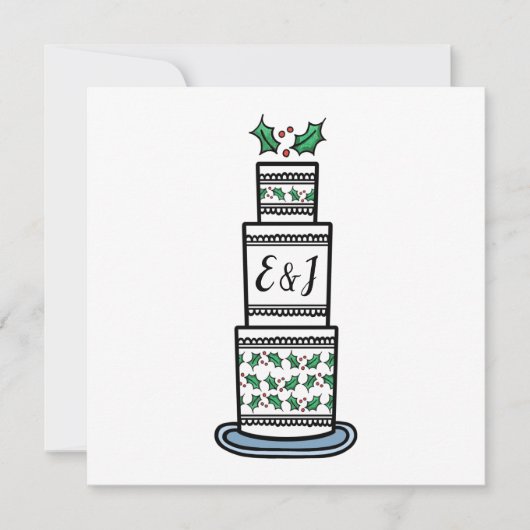 クリスマスパーソナライズされた結婚式招待状 招待状 (正面)