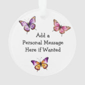 クリスマスパーソナライズされた蝶と花 オーナメント (裏面)