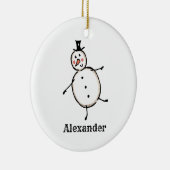 クリスマスパーソナライズされた雪だるまツリーの装飾 セラミックオーナメント (右)