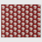 クリスマスパーソナライズされた顔 ラッピングペーパー (フラット)